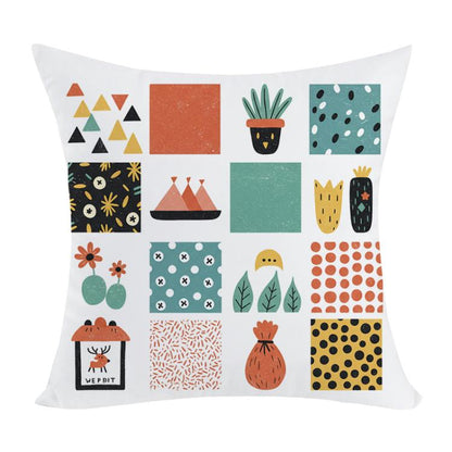 Grid Printed Sofa Pillow Case No Core Print On Your Demand, 35x35cm, 40x40cm, 45x45cm, 50x50cm, 60x60cm