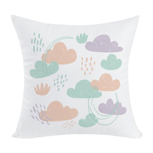 Coussin de canapé imprimé nuages avec cœur, impression sur demande, 35x35cm, 40x40cm, 45x45cm, 50x50cm, 60x60cm