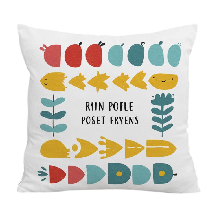 River Fish Printed Sofa Pillow With Core Print On Your Demand, 35x35cm, 40x40cm, 45x45cm, 50x50cm, 60x60cm