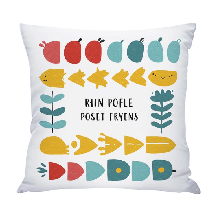 River Fish Printed Sofa Pillow With Core Print On Your Demand, 35x35cm, 40x40cm, 45x45cm, 50x50cm, 60x60cm