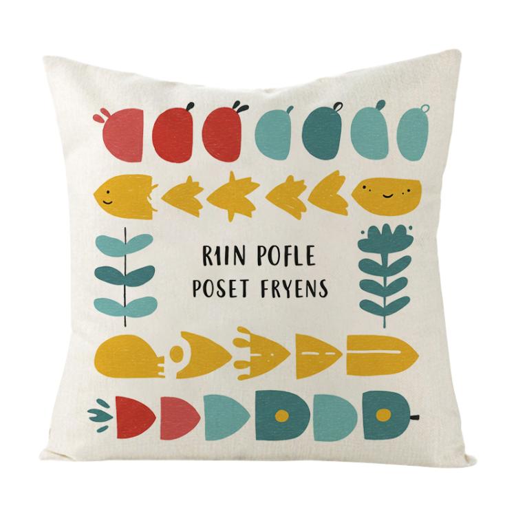River Fish Printed Sofa Pillow With Core Print On Your Demand, 35x35cm, 40x40cm, 45x45cm, 50x50cm, 60x60cm