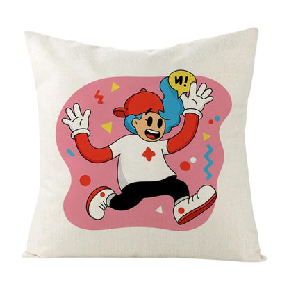 Pink Boy Printed Sofa Pillow With Core Print On Your Demand, 35x35cm, 40x40cm, 45x45cm, 50x50cm, 60x60cm