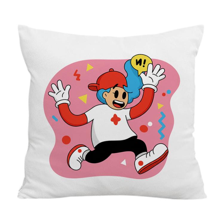 Pink Boy Printed Sofa Pillow With Core Print On Your Demand, 35x35cm, 40x40cm, 45x45cm, 50x50cm, 60x60cm