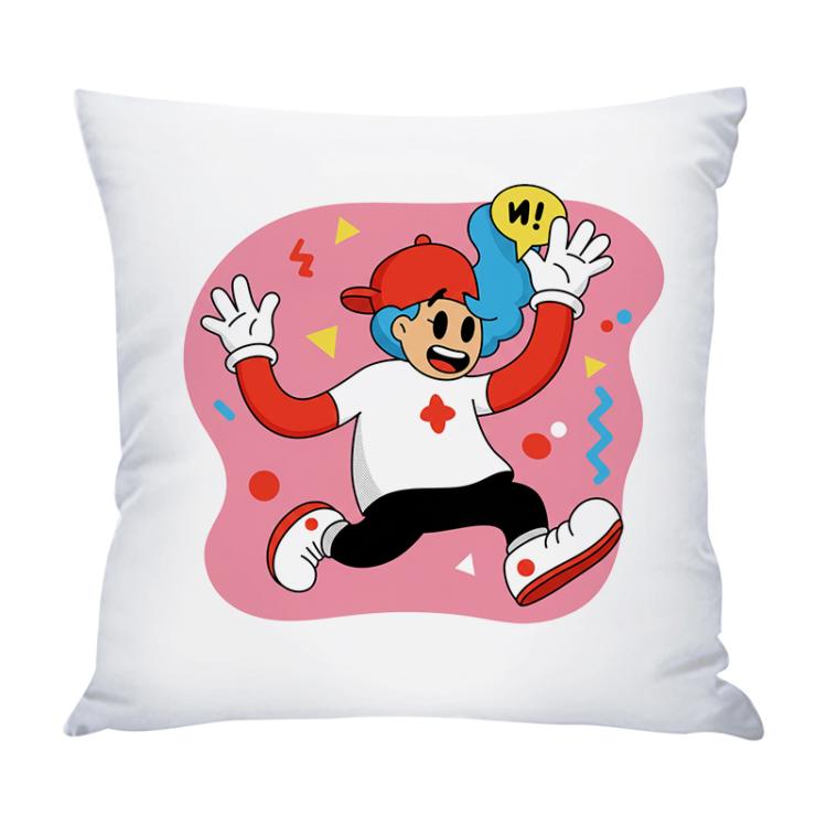 Pink Boy Printed Sofa Pillow With Core Print On Your Demand, 35x35cm, 40x40cm, 45x45cm, 50x50cm, 60x60cm