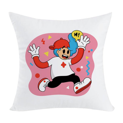 Pink Boy Printed Sofa Pillow With Core Print On Your Demand, 35x35cm, 40x40cm, 45x45cm, 50x50cm, 60x60cm