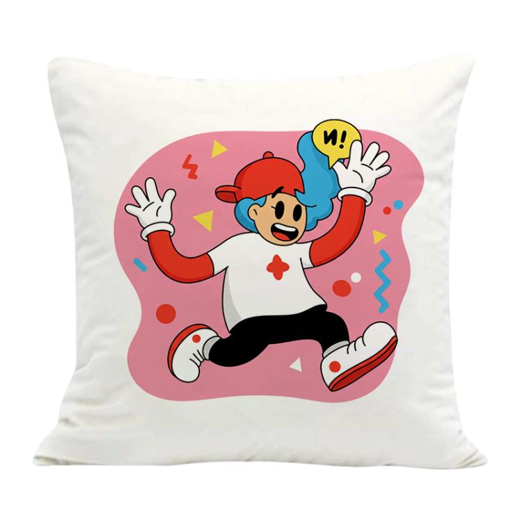 Pink Boy Printed Sofa Pillow With Core Print On Your Demand, 35x35cm, 40x40cm, 45x45cm, 50x50cm, 60x60cm