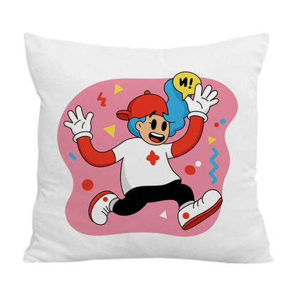 Pink Boy Printed Sofa Pillow With Core Print On Your Demand, 35x35cm, 40x40cm, 45x45cm, 50x50cm, 60x60cm
