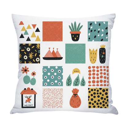 Grid Printed Sofa Pillow With Core Print On Your Demand, 35x35cm, 40x40cm, 45x45cm, 50x50cm, 60x60cm