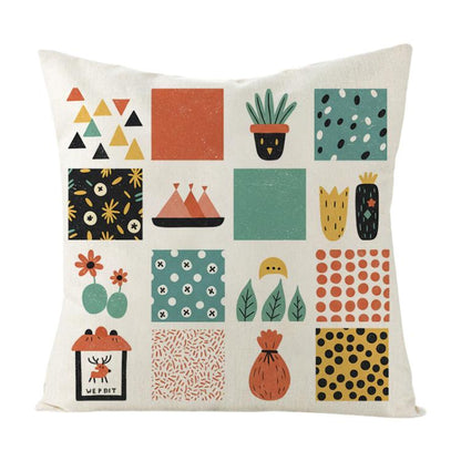 Grid Printed Sofa Pillow With Core Print On Your Demand, 35x35cm, 40x40cm, 45x45cm, 50x50cm, 60x60cm