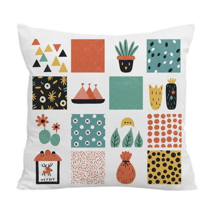 Grid Printed Sofa Pillow With Core Print On Your Demand, 35x35cm, 40x40cm, 45x45cm, 50x50cm, 60x60cm
