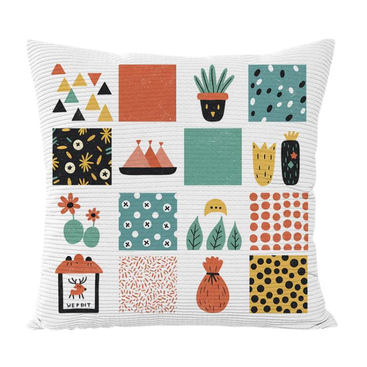 Grid Printed Sofa Pillow With Core Print On Your Demand, 35x35cm, 40x40cm, 45x45cm, 50x50cm, 60x60cm