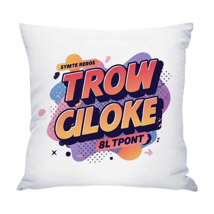 Orange Alphabet Printed Sofa Pillow With Core Print On Your Demand, 35x35cm, 40x40cm, 45x45cm, 50x50cm, 60x60cm