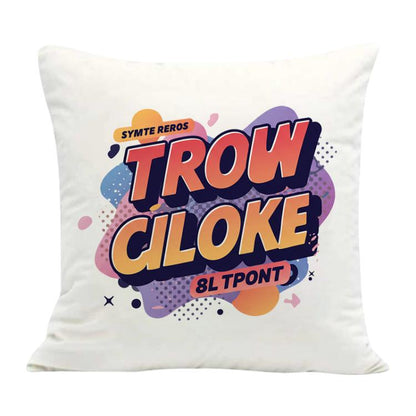 Orange Alphabet Printed Sofa Pillow With Core Print On Your Demand, 35x35cm, 40x40cm, 45x45cm, 50x50cm, 60x60cm