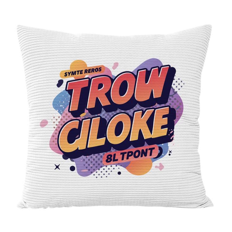 Orange Alphabet Printed Sofa Pillow With Core Print On Your Demand, 35x35cm, 40x40cm, 45x45cm, 50x50cm, 60x60cm