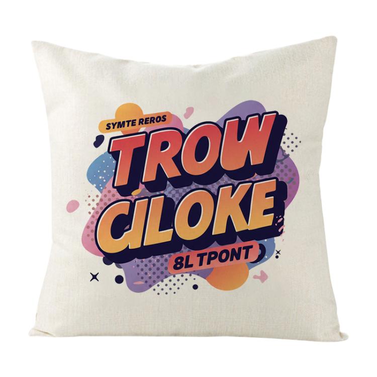 Orange Alphabet Printed Sofa Pillow With Core Print On Your Demand, 35x35cm, 40x40cm, 45x45cm, 50x50cm, 60x60cm