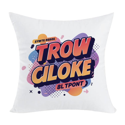 Orange Alphabet Printed Sofa Pillow With Core Print On Your Demand, 35x35cm, 40x40cm, 45x45cm, 50x50cm, 60x60cm