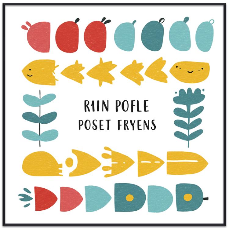 River Fish Decorative Painting with PS Frame Print On Your Demand, 15x20cm, 20x20cm, 30x30cm, 40x40cm, 50x50cm, 60x60cm, 70x70cm, 80x80cm, 90x90cm