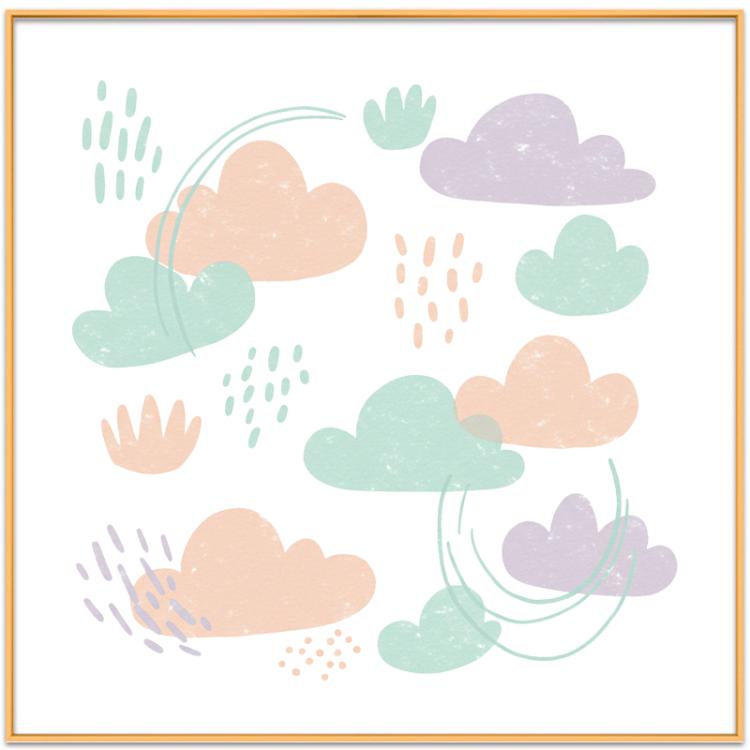 Clouds Decorative Painting with Aluminum Alloy Frame Print On Your Demand, 15x20cm, 20x20cm, 30x30cm, 40x40cm, 50x50cm, 60x60cm, 70x70cm, 80x80cm, 90x90cm