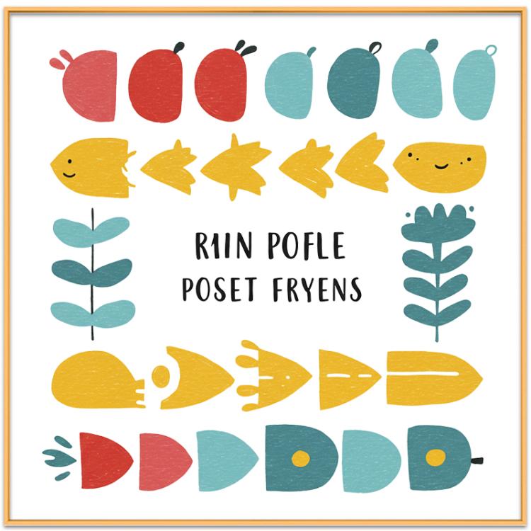 River Fish Decorative Painting with Aluminum Alloy Frame Print On Your Demand, 15x20cm, 20x20cm, 30x30cm, 40x40cm, 50x50cm, 60x60cm, 70x70cm, 80x80cm, 90x90cm