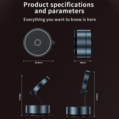 Q12 Foldable Vacuum MagSafe Magnetic Suction Cup Phone Holder, Q12(Black)