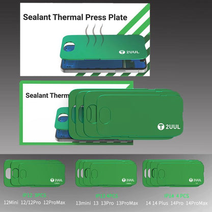 2uul Waterproof Adhesive Thermally Conductive Platens, For iPhone 14 Series, For iPhone 13 Series, For iPhone 12 Series