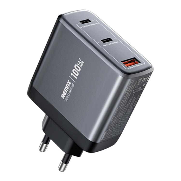 REMAX U2-AC 100W USB and Dual Type-C GaN Digital Display Fast Charger