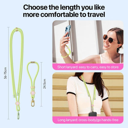 DUX DUCIS Garden Series Begonia Pattern Adjustable Short Phone Lanyard