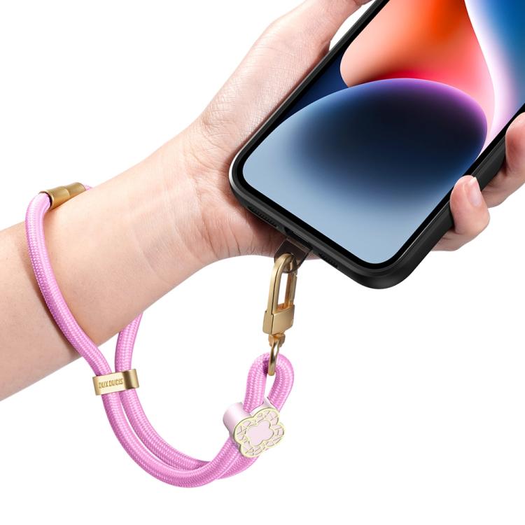 DUX DUCIS Garden Series Begonia Pattern Adjustable Short Phone Lanyard