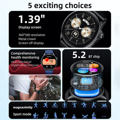 Yesido IO29 Waterproof Smart BT Watch, 1.39 inch Screen, Support BT Call / Heart Rate, IO29