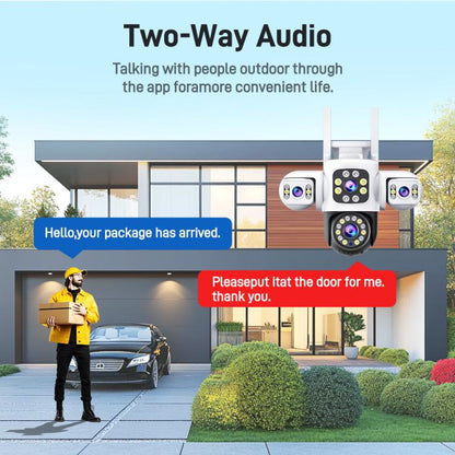 2MP HD 360 Degree Panorama 3 Lens IP66 Waterproof Wireless WiFi Camera, 15 Days Memory Card, 30 Days Memory Card