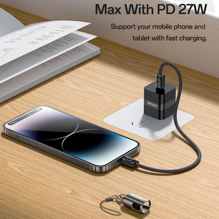 Yesido CA178 Portable Strip PD27W Type-C to 8 Pin Zinc Alloy Data Cable, Length: 20cm