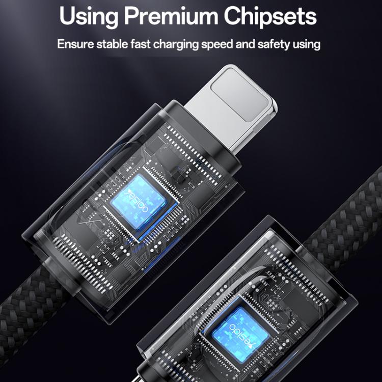 Yesido CA178 Portable Strip PD27W Type-C to 8 Pin Zinc Alloy Data Cable, Length: 20cm