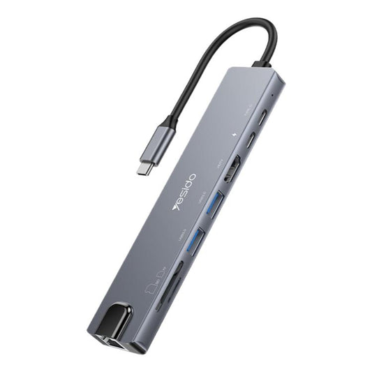 Yesido HB27 8 in 1 Type-C 3.1 Multifunctional HUB Adapter Docking Station