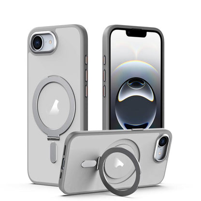 Airbag MagSafe Shockproof Frosted Phone Case with Fold Holder, For iPhone 16e / 17e, For iPhone 17 Pro Max, For iPhone 17 Pro, For iPhone 17, For iPhone Air