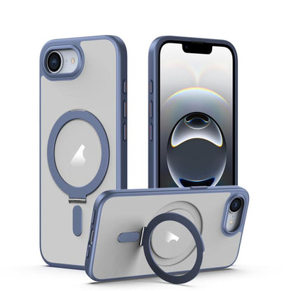 Airbag MagSafe Shockproof Frosted Phone Case with Fold Holder, For iPhone 16e / 17e, For iPhone 17 Pro Max, For iPhone 17 Pro, For iPhone 17, For iPhone Air
