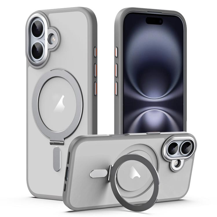 Airbag MagSafe Shockproof Frosted Phone Case with Fold Holder, For iPhone 16e / 17e, For iPhone 17 Pro Max, For iPhone 17 Pro, For iPhone 17, For iPhone Air