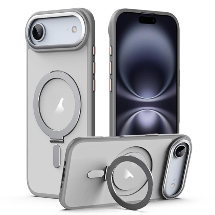 Airbag MagSafe Shockproof Frosted Phone Case with Fold Holder, For iPhone 16e / 17e, For iPhone 17 Pro Max, For iPhone 17 Pro, For iPhone 17, For iPhone Air