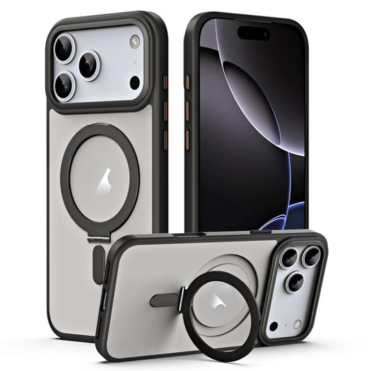 Airbag MagSafe Stoßfeste mattierte Handyhülle mit Klapphalterung, Für iPhone 16e / 17e, Für iPhone 17 Pro Max, Für iPhone 17 Pro, Für iPhone 17, Für iPhone Air
