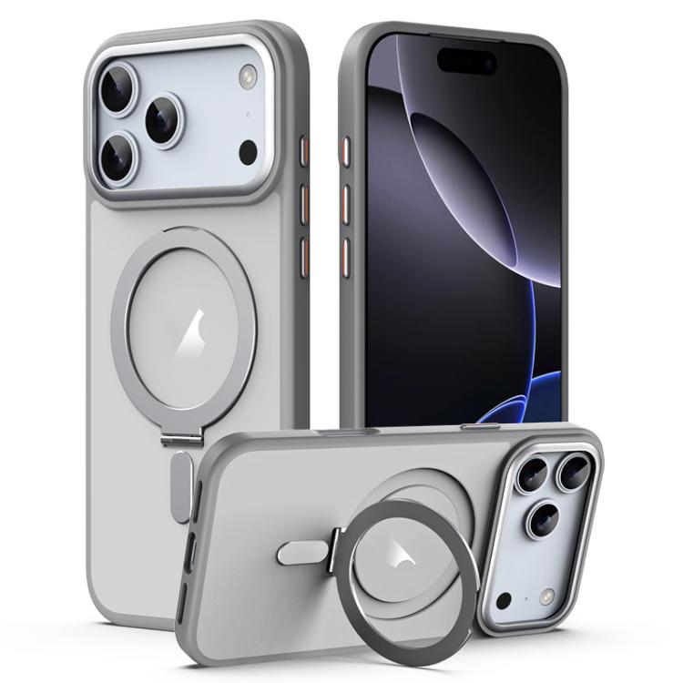 Airbag MagSafe Shockproof Frosted Phone Case with Fold Holder, For iPhone 16e / 17e, For iPhone 17 Pro Max, For iPhone 17 Pro, For iPhone 17, For iPhone Air