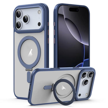 Airbag MagSafe Shockproof Frosted Phone Case with Fold Holder, For iPhone 16e / 17e, For iPhone 17 Pro Max, For iPhone 17 Pro, For iPhone 17, For iPhone Air