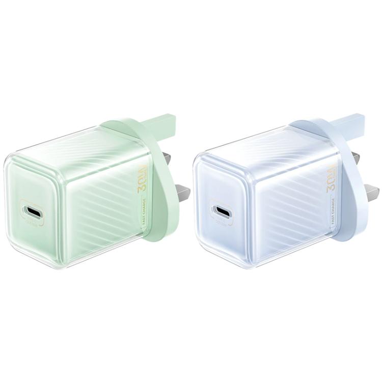 REMAX RP-U91 Jiltry Series 30W PD+QC Type-C GaN Multi-compatible Fast Charger, UK Plug