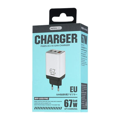 REMAX  RP-U159PRO Figen Series 67W Dual Type-C USB GaN Laptop Charger, EU Plug, UK Plug