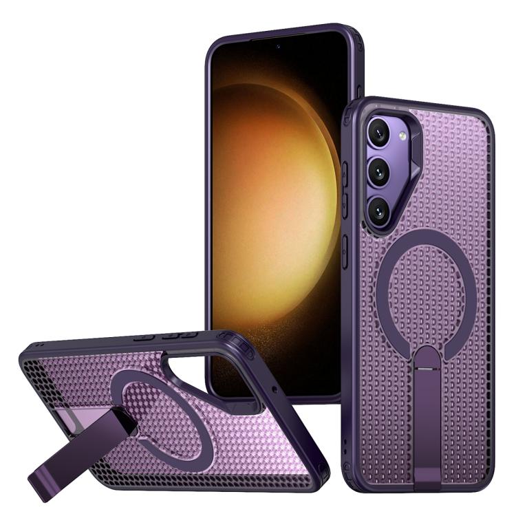 Honeycomb Cooling MagSafe Holder Phone Case, For Samsung Galaxy S26 Ultra 5G, For Samsung Galaxy A07 4G, For Samsung Galaxy A17 5G, For Samsung Galaxy M56 / F56 5G, For Samsung Galaxy A06 5G / 4G, For Samsung Galaxy S25 5G / S24 5G                     ...