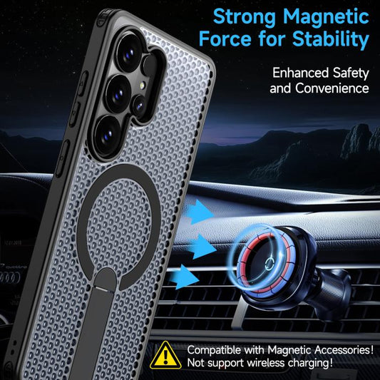 Honeycomb Cooling MagSafe Holder Phone Case, For Samsung Galaxy S26 Ultra 5G, For Samsung Galaxy A07 4G, For Samsung Galaxy A17 5G, For Samsung Galaxy M56 / F56 5G, For Samsung Galaxy A06 5G / 4G, For Samsung Galaxy S25 5G / S24 5G                     ...