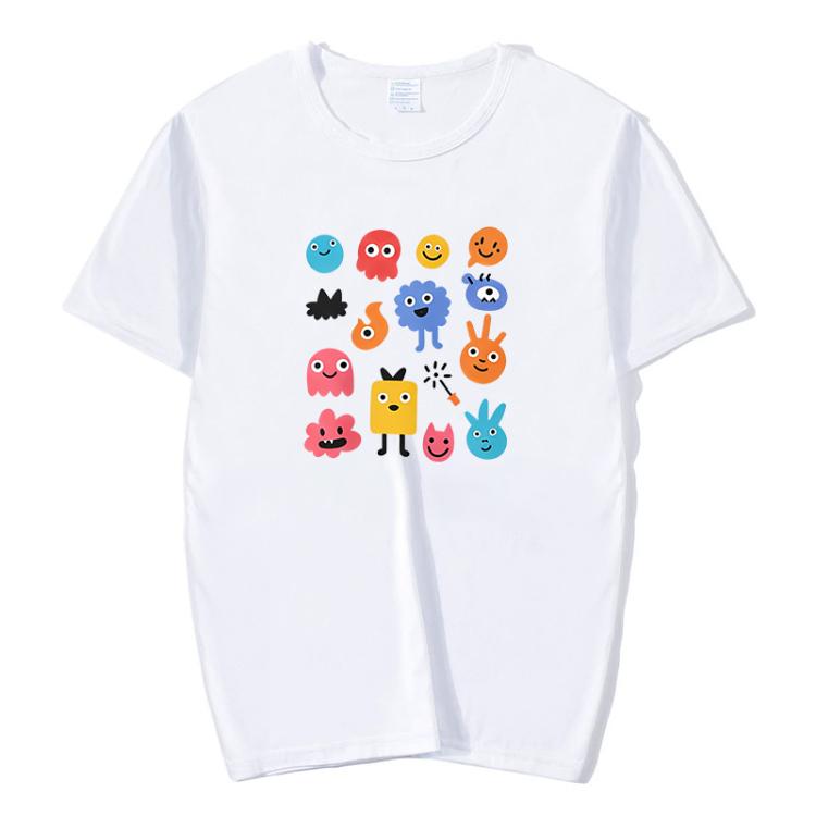 Cute Monsters Printed Round Neck Modal Short Sleeve T-shirt Print On Your Demand, S, M, L, XL, XXL, XXXL, XXXXL, XXXXXL