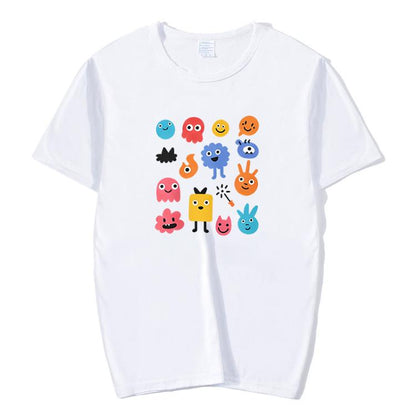 Cute Monsters Printed Round Neck Modal Short Sleeve T-shirt Print On Your Demand, S, M, L, XL, XXL, XXXL, XXXXL, XXXXXL