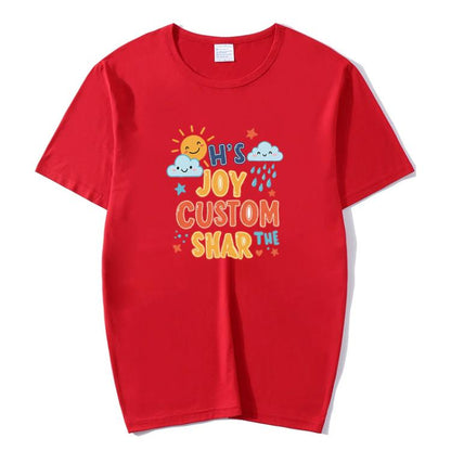 JOY CUSTOM Printed Round Neck Modal Short Sleeve T-shirt Print On Your Demand, S, M, L, XL, XXL, XXXL