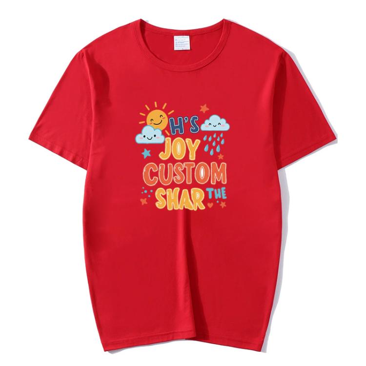 JOY CUSTOM Printed Round Neck Modal Short Sleeve T-shirt Print On Your Demand, S, M, L, XL, XXL, XXXL