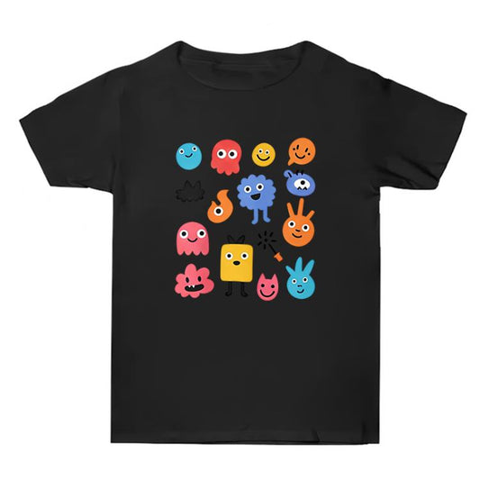 T-shirt d'été ample en coton à manches courtes imprimé de monstres mignons, impression à la demande, tailles S, M, L, XL, XXL, XXXL