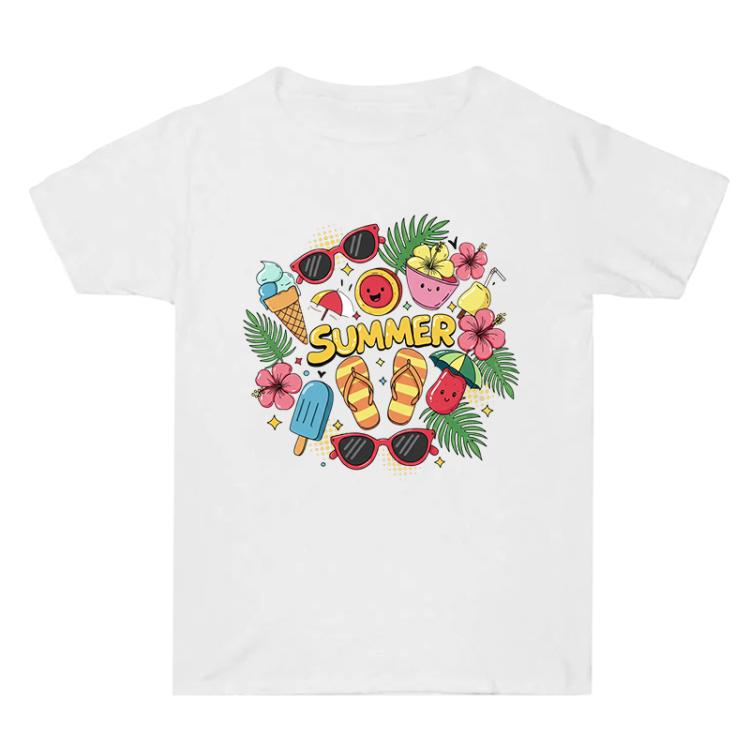 Summer Printed Summer Baggy Cotton Short Sleeve T-shirt Print On Your Demand, S, M, L, XL, XXL, XXXL